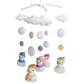 Winter Baby Crib Mobile Infant Room Hanging Musical Mobile Crib Toy Nursery Decor for Girls Boys; Snowman