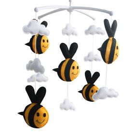 Yellow Black Lovely Bees Handmade Baby Musical Crib Mobile Hanging Toy Gift Boys Girls Nursery Room Decor