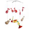 Handmade Guitar Trumpet Drum Musician Baby Crib Mobile Nursery Room Decor Musical Mobile Crib Toy for Girls Boys