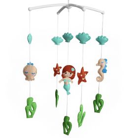 Baby Crib Mobile Baby Musical Mobile Crib Mobile for Girls Nursery Decor; Mermaid Princess In the Ocean