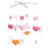 Handmade Pink Orange Flying Hearts Baby Crib Mobile Nursery Room Decor Musical Mobile Crib Toy for Girls Boys