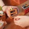 Rolife Happy kitchen Dollhouse Minature House DIY Wooden Puzzle with LED Light