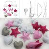 Pink Bird Stars Hearts Handmade Baby Crib Mobile Infant Musical Mobile Boys Girls Nursery Hanging Toy