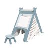 Kids Play Tent - 4 in 1 Teepee Tent with Stool and Climber, Foldable Playhouse Tent for Boys & Girls