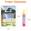 Alphabet Water Coloring Cards with 2 Magic Water Pens Early Reusable Drawing Cards for Kids Alphabet Painting Flashcards for Early Education