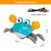 Crawling Crab Baby Toy with Music and LED Light for Kid Interactive Learning Toy Automatically Avoid Obstacles Walking Dancing Toy