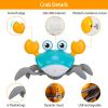 Crawling Crab Baby Toy with Music and LED Light for Kid Interactive Learning Toy Automatically Avoid Obstacles Walking Dancing Toy