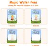 Alphabet Water Coloring Cards with 2 Magic Water Pens Early Reusable Drawing Cards for Kids Alphabet Painting Flashcards for Early Education