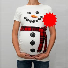 Fashion T-shirt maternity wear (Option: White-XXL-Without scarf)