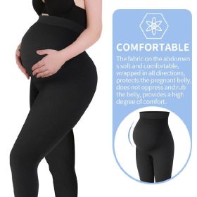 Maternity Leggings High Waist Pants Women Pregnancy Clothes (Option: Black-L)