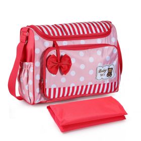 Mommy Bag Four-Piece Bowknot Outing One-Shoulder Multifunctional Large-Capacity Bag For Mother, Baby And Mother (Option: Red-Big bag)