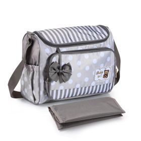 Mommy Bag Four-Piece Bowknot Outing One-Shoulder Multifunctional Large-Capacity Bag For Mother, Baby And Mother (Option: Gray-Big bag)