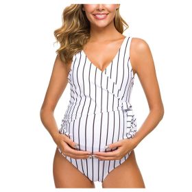 New Sexy Ladies Pregnant Women One-Piece European And American Sexy Swimwear Swimwear Wholesale (Option: White-XL)