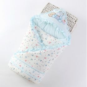 Baby Thin Blanket Sleeping Bag Newborn Baby Supplies Spring Winter (Option: Blue-90X90CM)