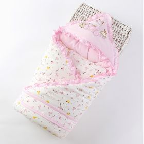 Baby Thin Blanket Sleeping Bag Newborn Baby Supplies Spring Winter (Option: Pink-90X90CM)