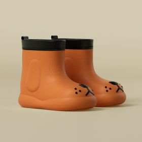 Children's Rain Boots EVA Cartoon Cute Non-slip (Option: Orange-Inner Length 145mm)