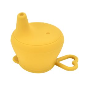 Baby Silicone Cup Lid Splash-proof Cover Feeding Cup Lid Is Free Of BPA (Color: Yellow)