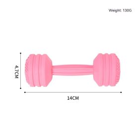 Teether Teether Stick Dumbbell Silicone Teether Baby Food Feeder Teether (Color: Pink)