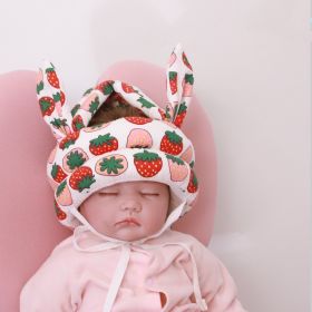 Infant Toddler Head Protection Drop-resistant (Option: Rabbit Ear Strawberry-Velcro Adjustment)