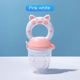 Baby Fruit And Vegetable Complementary Food Teether Baby Fruit Teether Bite Fruit And Vegetable Le Pacifier Silicone Milk (Option: Pink White S)