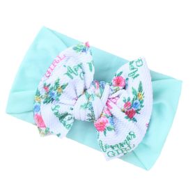 Fashion Kids Double Layer Printed Bow Bandana (Option: Mint Green)