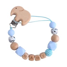 Baby Products Cartoon Animal Beech Pacifier Clip (Color: Blue)