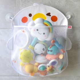 Cartoon Cute Duck Baby Bathing Storage Mesh Bag Bathroom With Suction Cup Hanging (Color: White)