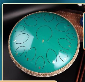 14-inch 15-tone Kongling Drum Guofeng Lotus Drum Steel Tongue Drum Percussion Instrument (Color: Lake Blue)