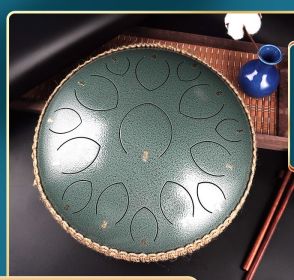 14-inch 15-tone Kongling Drum Guofeng Lotus Drum Steel Tongue Drum Percussion Instrument (Color: Jade Qing Porcelain)