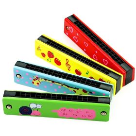 Cute Harmonica Montessori Educational Toy; Cartoon Pattern Children Wind Instrument Gift (Color: Yellow Cow)