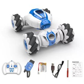 Remote Control Car Toy; 360¬∞ Rotation Transform Gesture Induction Stunt Car; Rechargeable Reusable Hand Controlled 4WD Off-Road Drift Car With 220mA (Color: Blue)