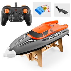 Super High-speed Yacht With Long Battery Life Remote Control Boat; Children's Charging Remote Control Yacht ; Boys Electric Toy Ship (Color: Orange)