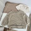 Baby Striped Pattern Puff Sleeve New Style Hoodie In Autumn