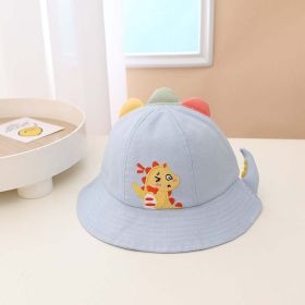 Baby Cartoon Dinosaur Embroidered Pattern Cute Sunshade Bowl Hats (Color: Blue, Size/Age: M (1-3Y))