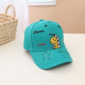 Boys Cartoon Dinosaur & Letters Pattern Solid Color Sunshade Peaked Caps (Color: Blue, Size/Age: Average Size (4-10Y))