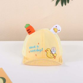 Baby Cute Animals Embroidered Graphic Soft Sunshade Peaked Hats (Color: Yellow, Size/Age: Average Size (6-20M))