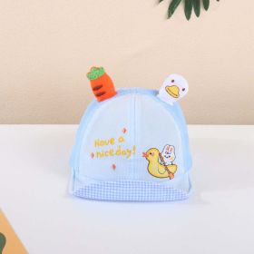 Baby Cute Animals Embroidered Graphic Soft Sunshade Peaked Hats (Color: Blue, Size/Age: Average Size (6-20M))