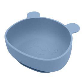 Baby Cartoon Panda Shape Complementary Food Training Silicone Bowl (Color: Blue, Size/Age: Average Size (0-8Y))