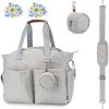 Breast Pump Bag Diaper Tote Bag with Detachable Shoulder Strap Side Pocket Free Baby Bibs Compatible with Spectra S1 S2 Medela