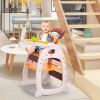 Multipurpose Adjustable Highchair,Children's dining chair for Baby Toddler Dinning Table with Feeding Tray and 5-Point Safety Buckle XH