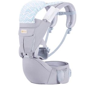 Multifunctional Baby Sling, Front Hug Baby Lumbar Stool, Baby Back With Single Stool Hug (Color: Light Grey)