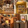 Robotime Rolife Becka's Baking House DIY Miniature House for Kids Children 3D Wooden Assembly Toys Easy Connection Home Decorate