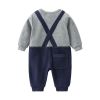 Baby Boy False 1-Piece Overall Design Gentleman Fashion Romper