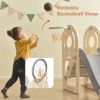 Kids Swing-N-Slide with Bus Play Structure; Freestanding Bus Toy with Slide&Swing for Toddlers; Bus Slide Set with Basketball Hoop