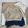 Baby Striped Pattern Puff Sleeve New Style Hoodie In Autumn