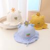 Baby 3D Flower & Heart Patched Pattern Ruffled Drawstring Bowl Hats