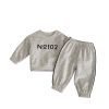 Baby Letter Graphic Pullover Hoodies With Pants Spring Sets