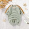 Baby Crochet Knitted Pattern Color block Design Knit Romper