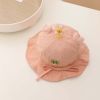 Baby 3D Flower & Heart Patched Pattern Ruffled Drawstring Bowl Hats