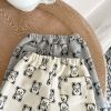 Baby Bear Embroidered Pattern Vest Combo Trousers Sets